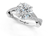 White gold Round Cut Diamond Twisted Band Engagement Ring with Prong Setting_40