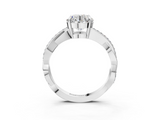 White gold Round Cut Diamond Twisted Band Engagement Ring with Prong Setting_42