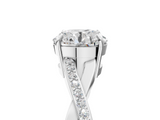 White gold Round Cut Diamond Twisted Band Engagement Ring with Prong Setting_44