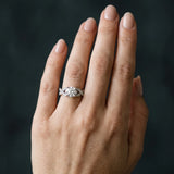 White gold Round Cut Diamond Twisted Band with Milgrain Pave Setting and Four-Prong Setting_16