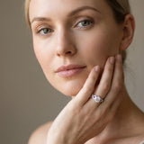White gold Round Cut Diamond Twisted Band with Milgrain Pave Setting and Four-Prong Setting_17