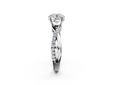 White gold Round Cut Diamond Twisted Band with Pavé Setting and Four-Prong Setting_57