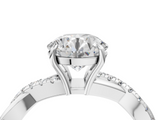 White gold Round Cut Diamond Twisted Band with Pavé Setting and Four-Prong Setting_59