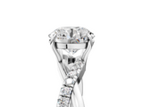 White gold Round Cut Diamond Twisted Band with Pavé Setting and Four-Prong Setting_60
