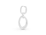White gold Round Cut Diamond Twisted Link Drop Earrings_1