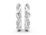 White gold Round Cut Diamond Twisted Pavé Hoop Earrings_10