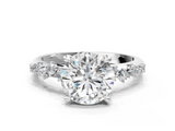 White gold Round Cut Diamond Vine Band with Four-Prong Setting_88