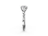 White gold Round Cut Diamond Vine Band with Four-Prong Setting_89