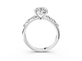 White gold Round Cut Diamond Vine Band with Four-Prong Setting_91