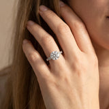 White gold Round Cut Diamond with Milgrain Marquise and Bezel Accents on a Solitaire Band with Prong Setting_14