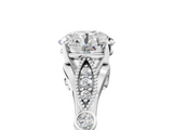 White gold Round Cut Diamond with Milgrain Marquise and Bezel Accents on a Solitaire Band with Prong Setting_210