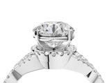 White gold Round Cut Diamond with Moissanite side stone Halo Twist Band Solitaire Prong Setting Ring_16