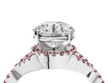 White gold Round Cut Diamond with Morganite side stone Halo Twist Band Solitaire Prong Setting Ring_16