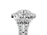 White gold Round Cut Double Halo Diamond Engagement Ring with Pave Band and Four-Prong Setting_47