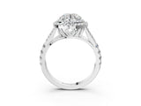 White gold Round Cut Double Halo Split Shank Diamond Ring with Prong Setting_76