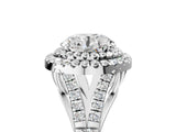 White gold Round Cut Double Halo Split Shank Diamond Ring with Prong Setting_78