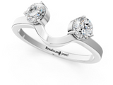 White gold Round Cut Dual Diamond Open Band with Prong Setting_13