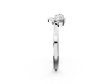 White gold Round Cut Dual Diamond Open Band with Prong Setting_14