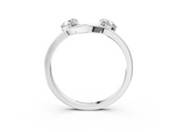 White gold Round Cut Dual Diamond Open Band with Prong Setting_15