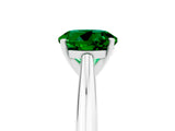 White gold Round Cut Emerald Solitaire Engagement Ring with Cathedral Setting and Four-Prong Mount_35