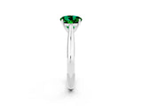 White gold Round Cut Emerald Solitaire Engagement Ring with Cathedral Setting and Four-Prong Mount_38