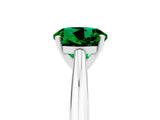 White gold Round Cut Emerald Solitaire Engagement Ring with Cathedral Setting and Four-Prong Mount_41