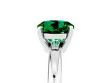 White gold Round Cut Emerald Solitaire Engagement Ring with Round Band and Four-Prong Setting_5