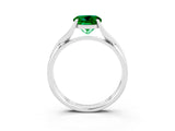 White gold Round Cut Emerald Solitaire Twist Band Prong Setting Ring_39
