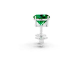 Silver 0.72 Carat Round Emerald Stud Earrings