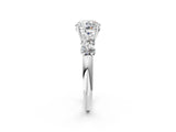 White gold Round Cut Five-Stone Prong Set Diamond Ring with Classic Band_144