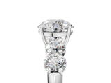 White gold Round Cut Five-Stone Prong Set Diamond Ring with Classic Band_147
