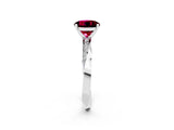 White gold Round Cut Garnet Engagement Ring with Side Stone Accents and Four-Prong Setting_29