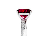 White gold Round Cut Garnet Engagement Ring with Side Stone Accents and Four-Prong Setting_32