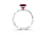 White gold Round Cut Garnet Engagement Ring with Side Stone Accents and Four-Prong Setting_75