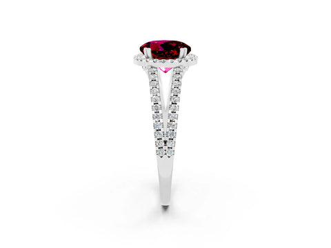White gold Round Cut Garnet Halo Split Shank Engagement Ring_14