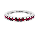 White gold Round Cut Garnet Pavé Set Thin Band