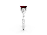 White gold Round Cut Garnet Solitaire Celtic Knot Ring with Four-Prong Setting_14
