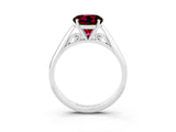 White gold Round Cut Garnet Solitaire Engagement Ring with Cathedral Setting and Four-Prong Mount_33
