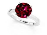 White gold Round Cut Garnet Solitaire Engagement Ring with Classic Band and Four-Prong Setting_25
