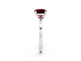 White gold Round Cut Garnet Solitaire Engagement Ring with Classic Band and Four-Prong Setting_26