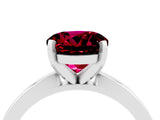 White gold Round Cut Garnet Solitaire Engagement Ring with Classic Band and Four-Prong Setting_28