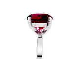 White gold Round Cut Garnet Solitaire Engagement Ring with Classic Band and Four-Prong Setting_29