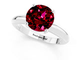 White gold Round Cut Garnet Solitaire Engagement Ring with Round Band and Four-Prong Setting_1