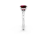 White gold Round Cut Garnet Solitaire Engagement Ring with Round Band and Four-Prong Setting_2