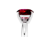 White gold Round Cut Garnet Solitaire Engagement Ring with Round Band and Four-Prong Setting_5