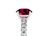 White gold Round Cut Garnet Solitaire Pavé Engagement Ring with Round Band and Prong Setting_71