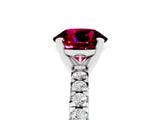 White gold Round Cut Garnet Solitaire Pavé Engagement Ring with Round Band and Prong Setting_83