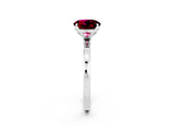 White gold Round Cut Garnet Solitaire Ring with Thin Band and Prong Setting_14