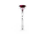 White gold Round Cut Garnet Solitaire Ring with Thin Band and Prong Setting_38
