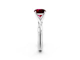 White gold Round Cut Garnet Solitaire Twist Band Prong Setting Ring_38